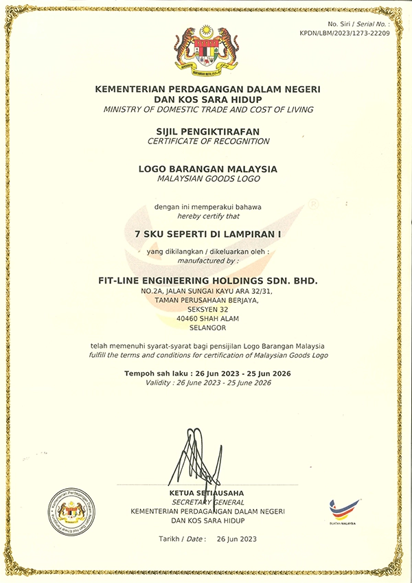 Malaysian Made certificate